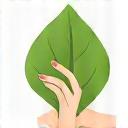 Icona stilizzata di una foglia che tocca un volto.